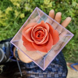 SRIforever Orange Rose Acrylic Square Box